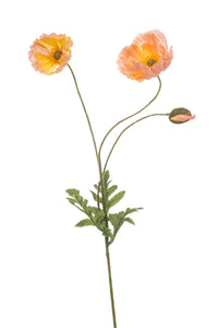 Artificial poppy - 1 stem - Peach